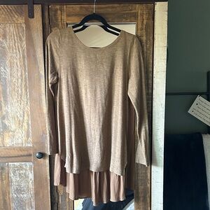 Peach Love California Brown Layered Tunic